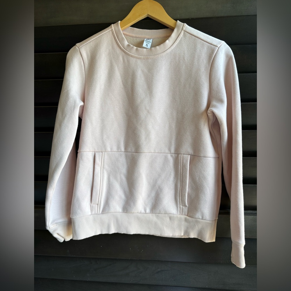Athleta Girl Size 14 XL Light Pink Pullover Supersoft Cozy Kangaroo Pocket